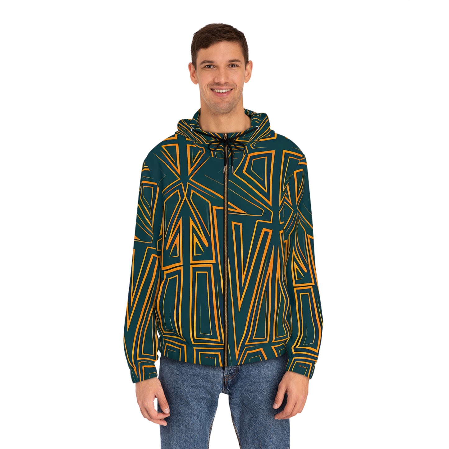 GREEN SKETCH ZIP HOODIE MEN'S