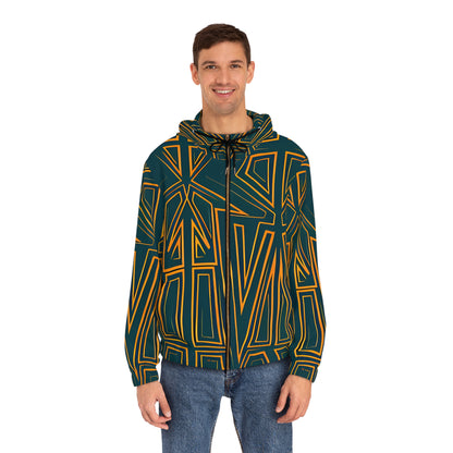 GREEN SKETCH ZIP HOODIE MEN'S