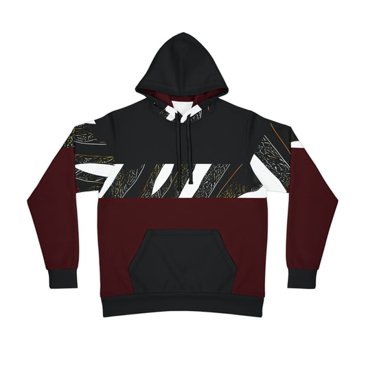 MAROON COLOR BLOCK BL PULLOVER ATHLETIC HOODIE UNISEX