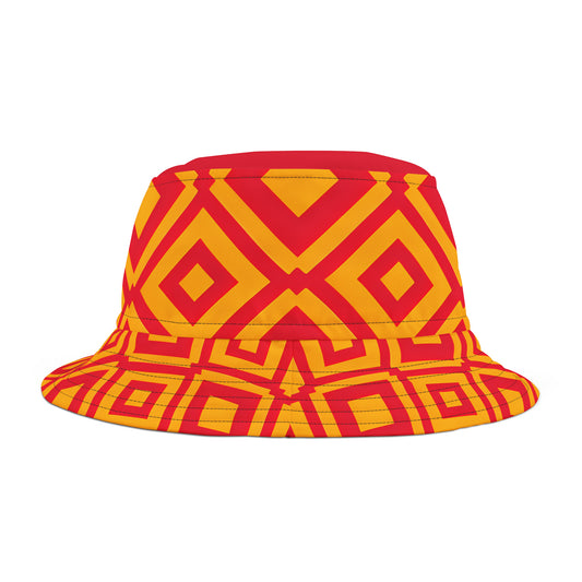 KC CHIEFS RED TOP MOTIF TILE BUCKET HAT UNISEX