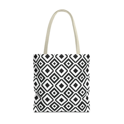 DIAMONDS BLACK WHITE TOTE BAG