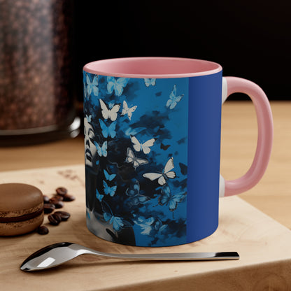 ZET BUTTERFLIES IN BLUE FOUNDERS' MUG CERAMIC - MUG 11OZ