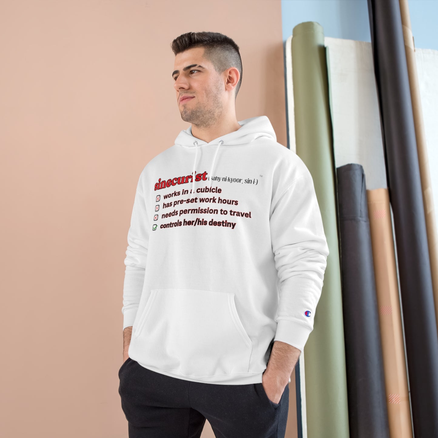 SINECURIST CHECK BOX HOODIE - UNISEX