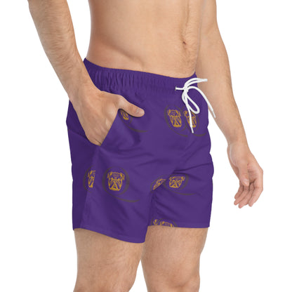 OME Q DOGG PURPLE SWIM TRUNKS