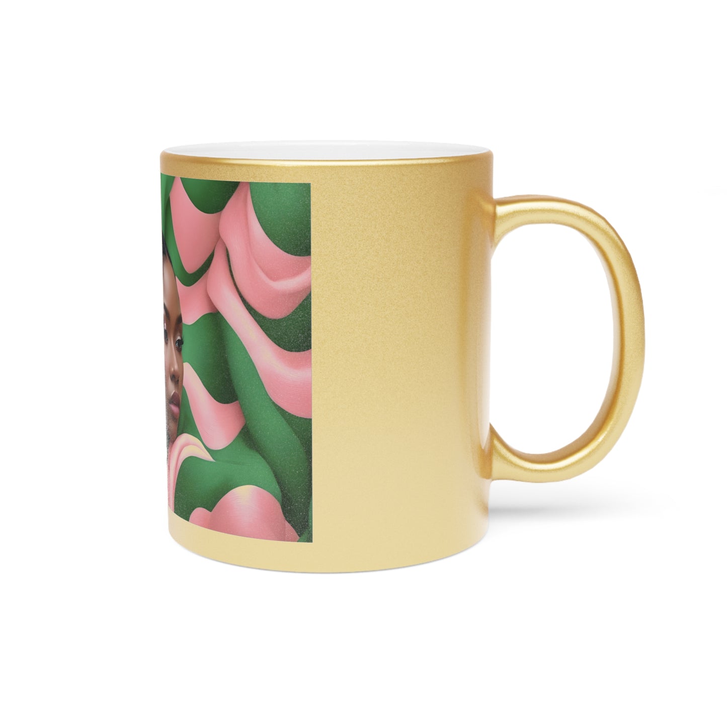 PAG SWIRLY BACK METALLIC MUG (SILVER\GOLD)