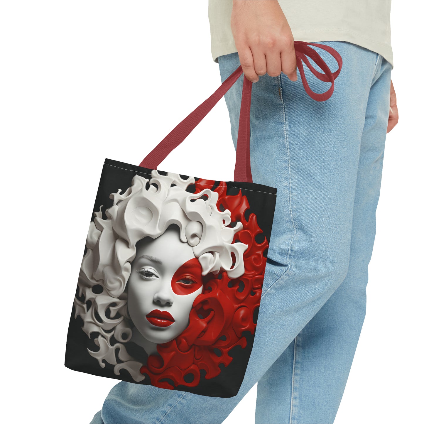 CRIMSON CURLS TOTE BAG