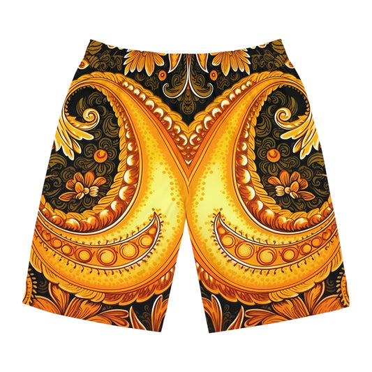 MUSTARD PAISLEY BOARD SHORTS