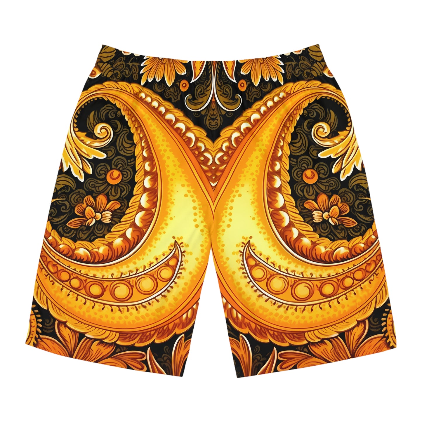 MUSTARD PAISLEY BOARD SHORTS