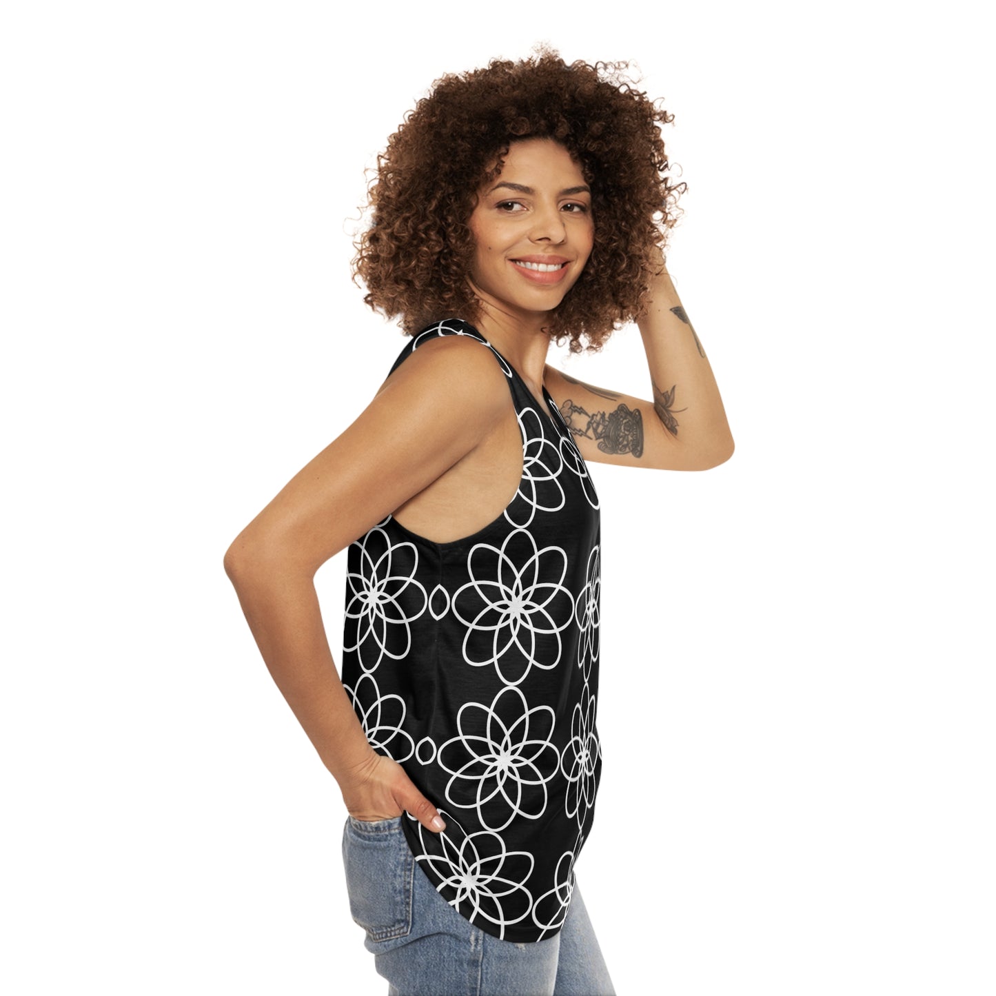 SPIRALS WHITE BLACK TANK