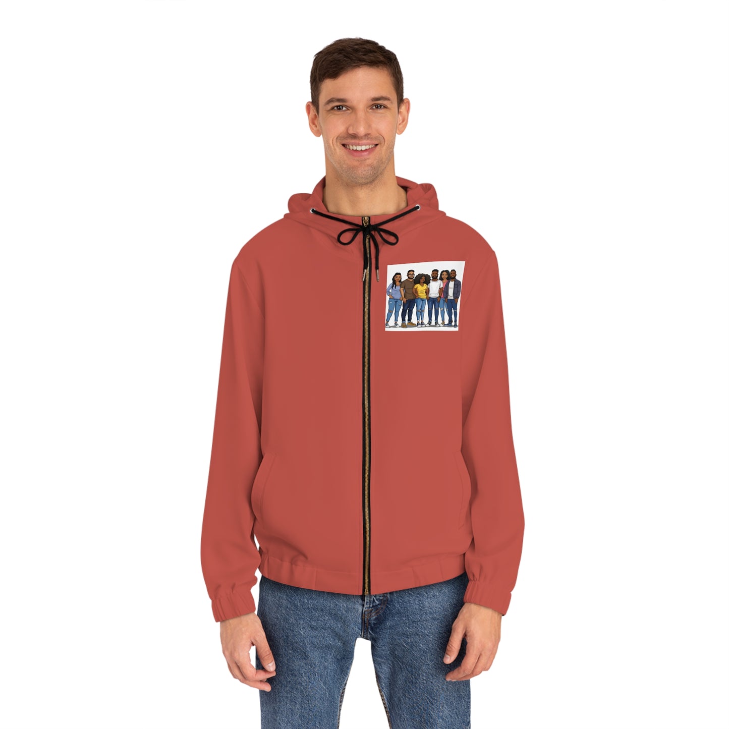 PEOPLE LIGHT WEIGHT RUST ZIP HOODIE MEN'S