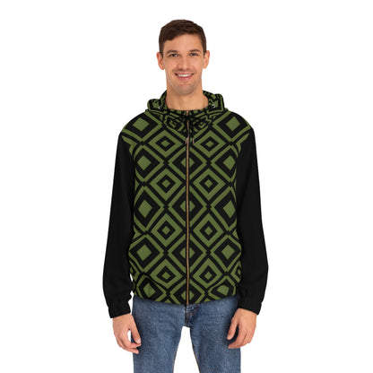 DIAMONDS BLACK/GREEN MEN'S ZIP HOODIE