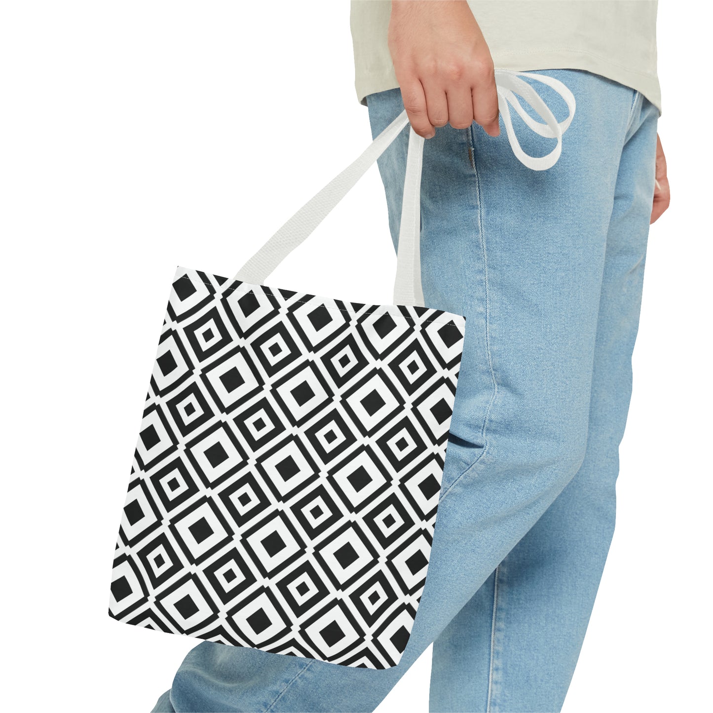 DIAMONDS BLACK WHITE TOTE BAG