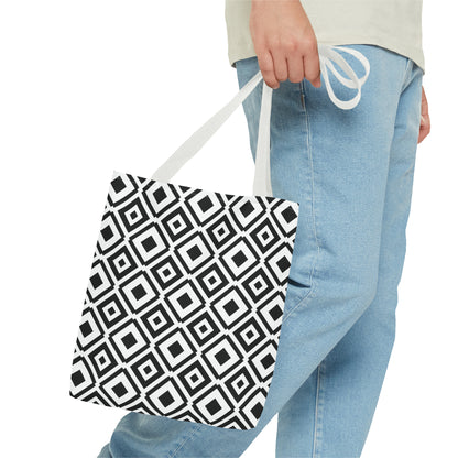 DIAMONDS BLACK WHITE TOTE BAG