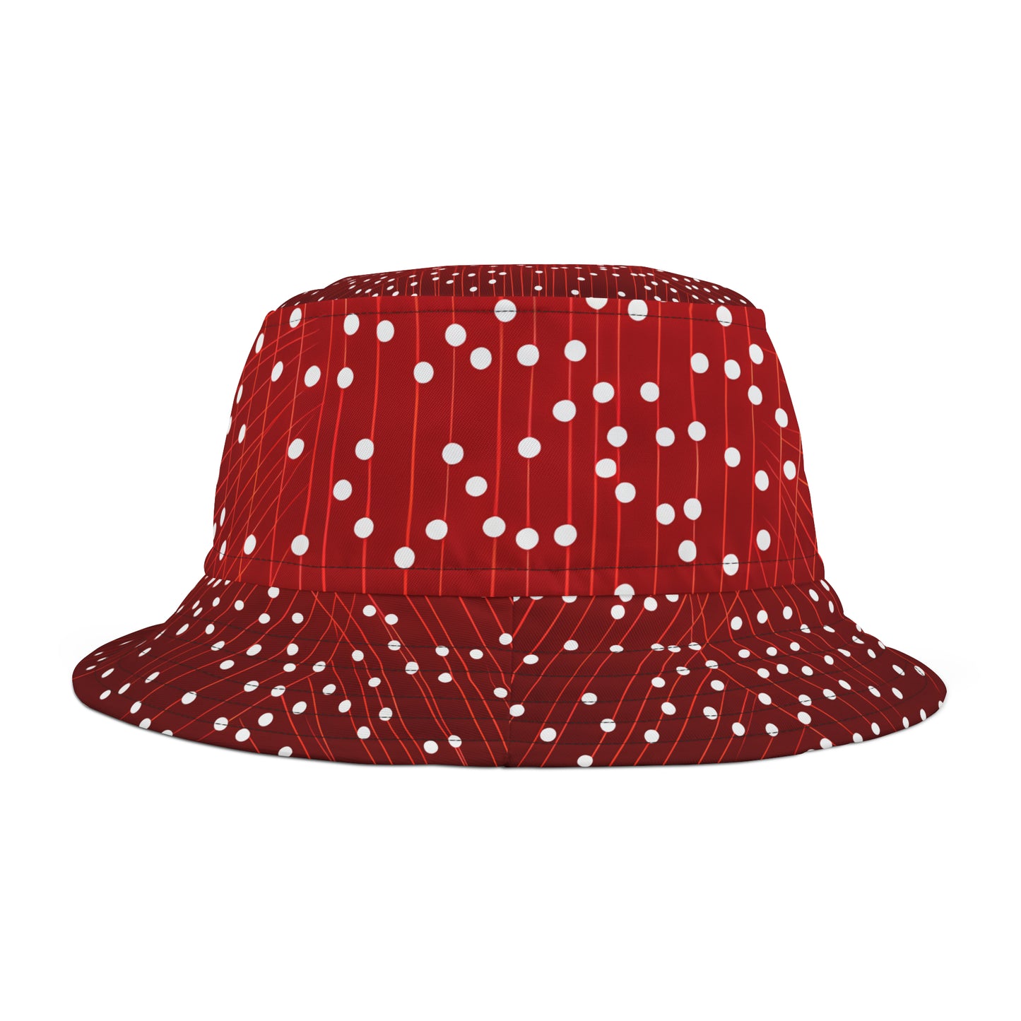 WHITE DOTS ON GRID BUCKET HAT UNISEX