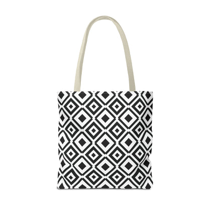 DIAMONDS BLACK WHITE TOTE BAG