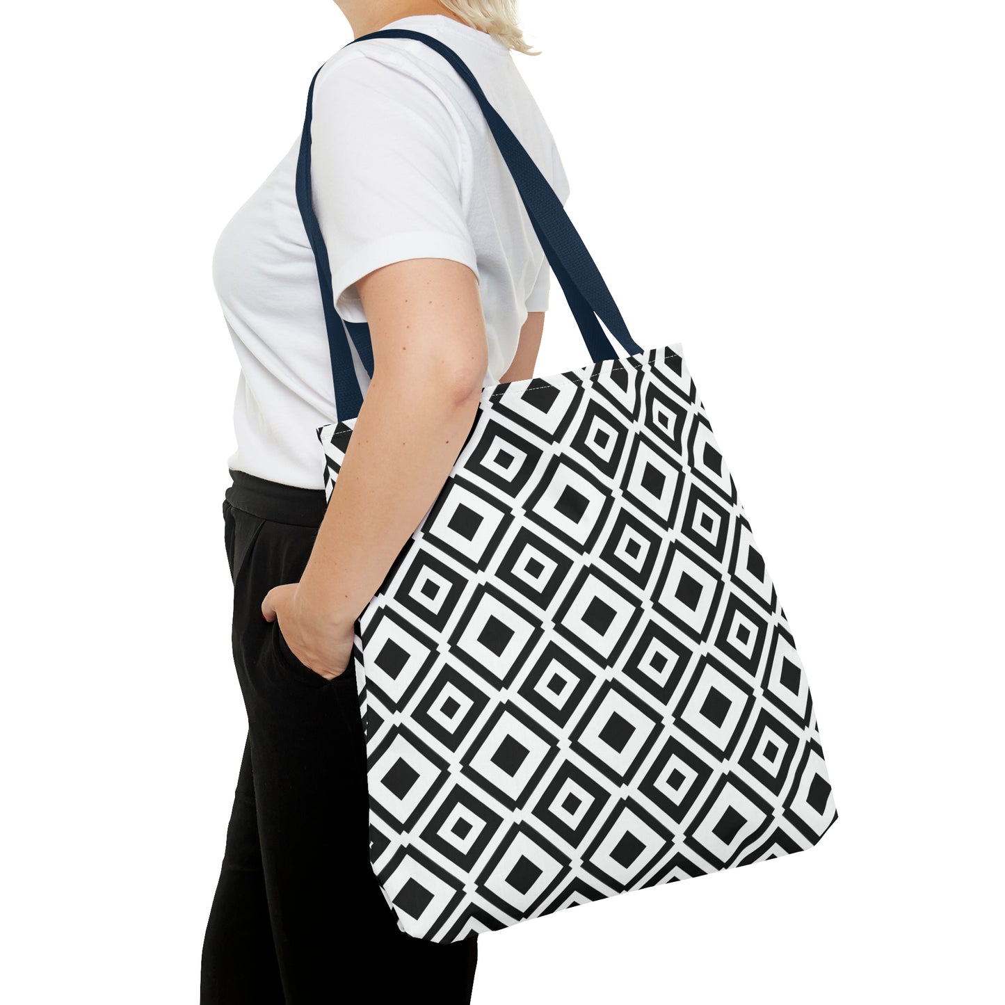 DIAMONDS BLACK WHITE TOTE BAG