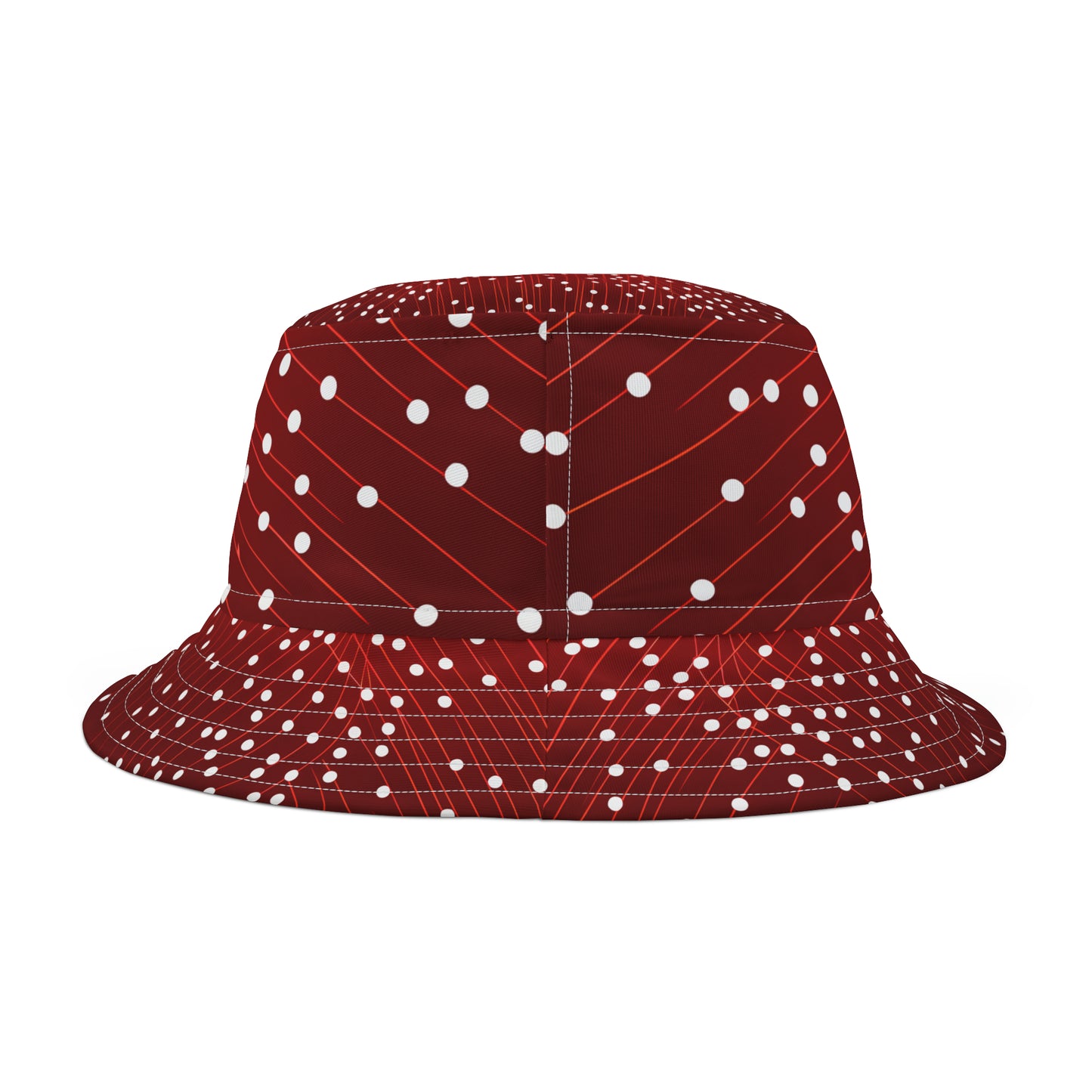 WHITE DOTS ON GRID BUCKET HAT UNISEX