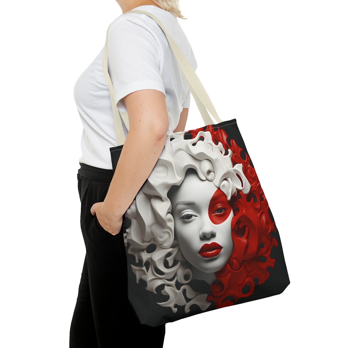 CRIMSON CURLS TOTE BAG