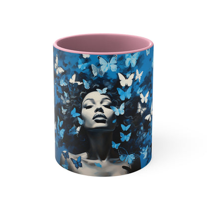 ZET BUTTERFLIES IN BLUE FOUNDERS' MUG CERAMIC - MUG 11OZ