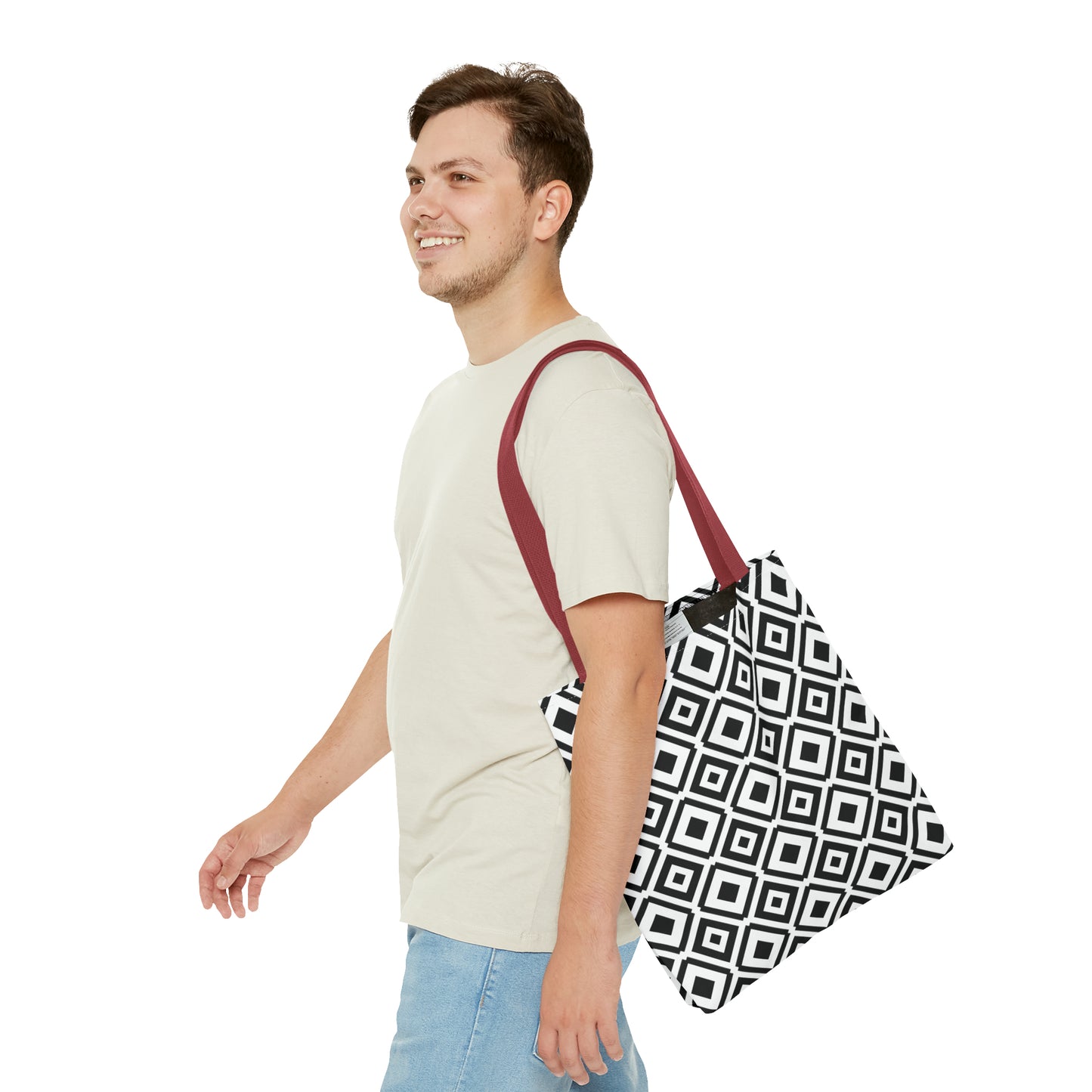 DIAMONDS BLACK WHITE TOTE BAG