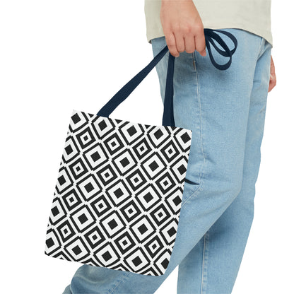 DIAMONDS BLACK WHITE TOTE BAG