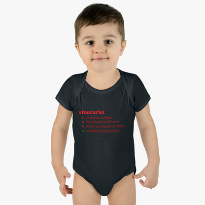 SINECURIST CHECK BOX INFANT BODYSUIT - UNISEX