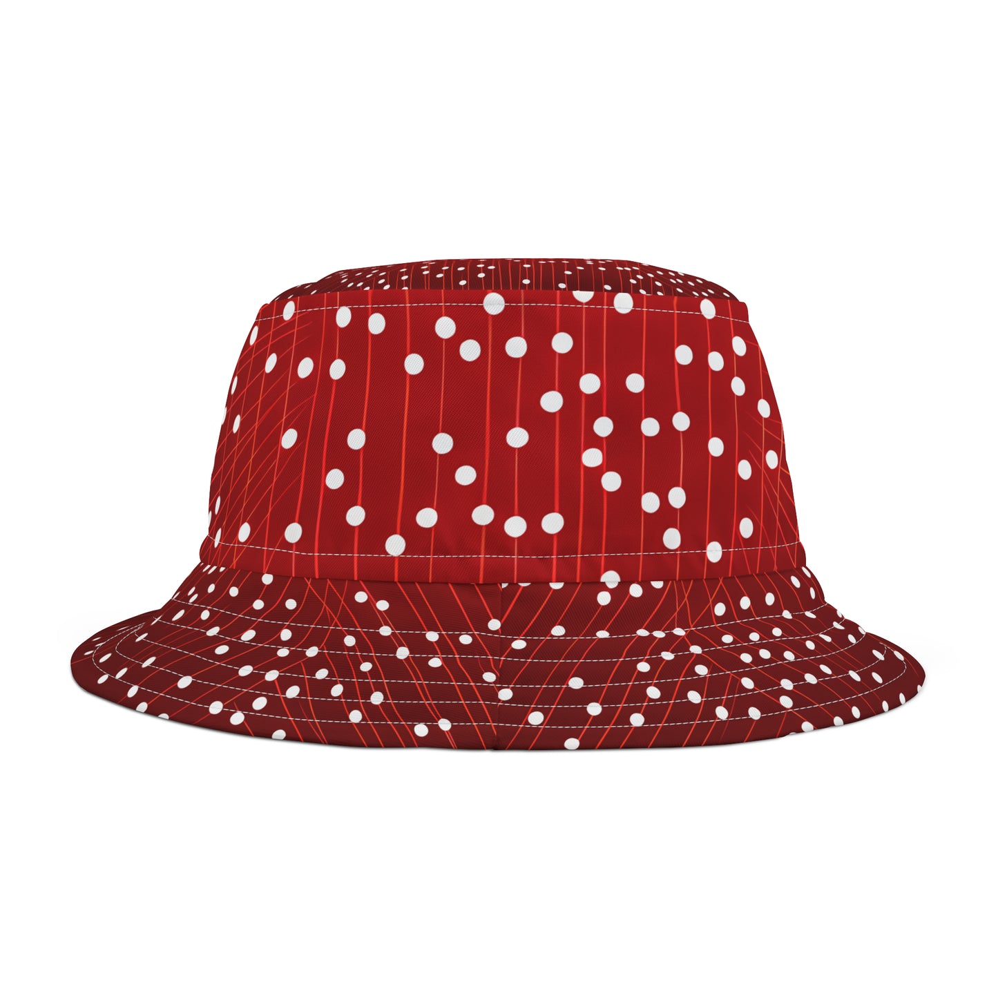 WHITE DOTS ON GRID BUCKET HAT UNISEX