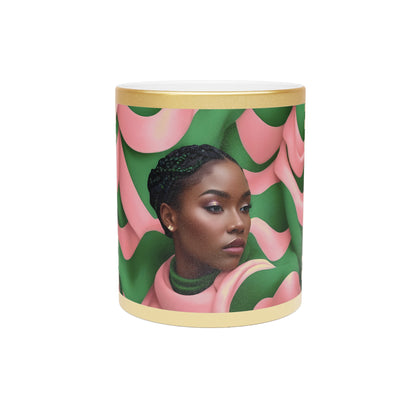 PAG SWIRLY BACK METALLIC MUG (SILVER\GOLD)