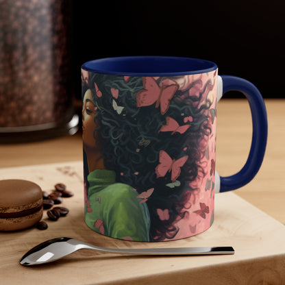 PAG PINK GREEN BUTTERFLIES FOUNDERS' MUG CERAMIC - MUG 11OZ