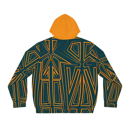 GREEN SKETCH GOLD HOOD ZIP HOODIE - UNISEX