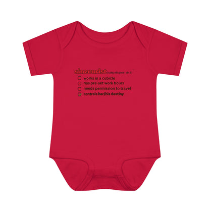 SINECURIST CHECK BOX INFANT BODYSUIT - UNISEX