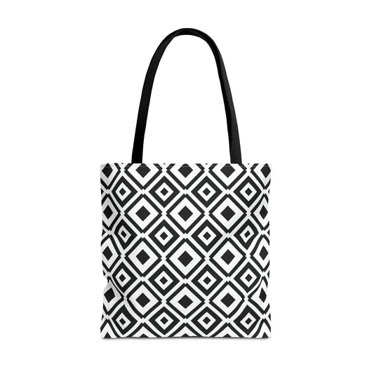DIAMONDS BLACK WHITE TOTE BAG