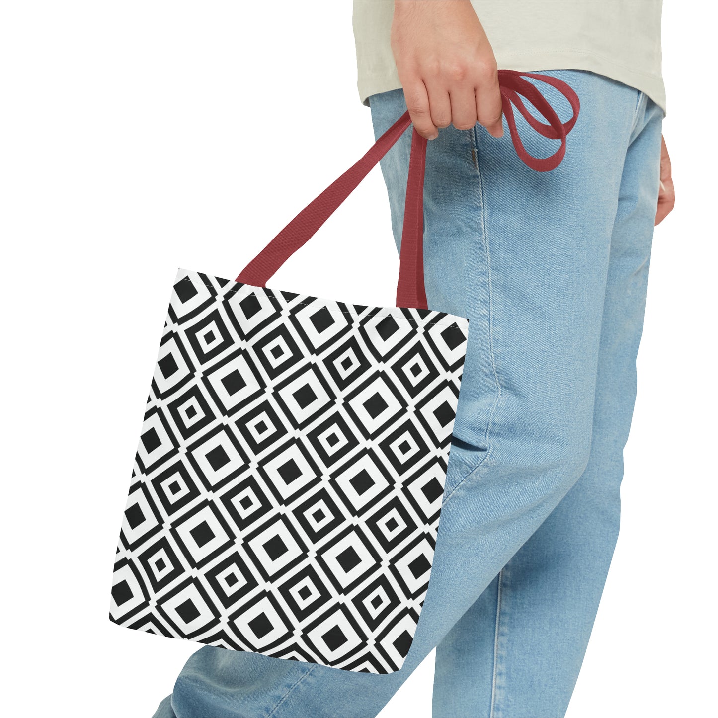 DIAMONDS BLACK WHITE TOTE BAG