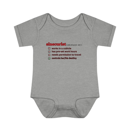 SINECURIST CHECK BOX INFANT BODYSUIT - UNISEX