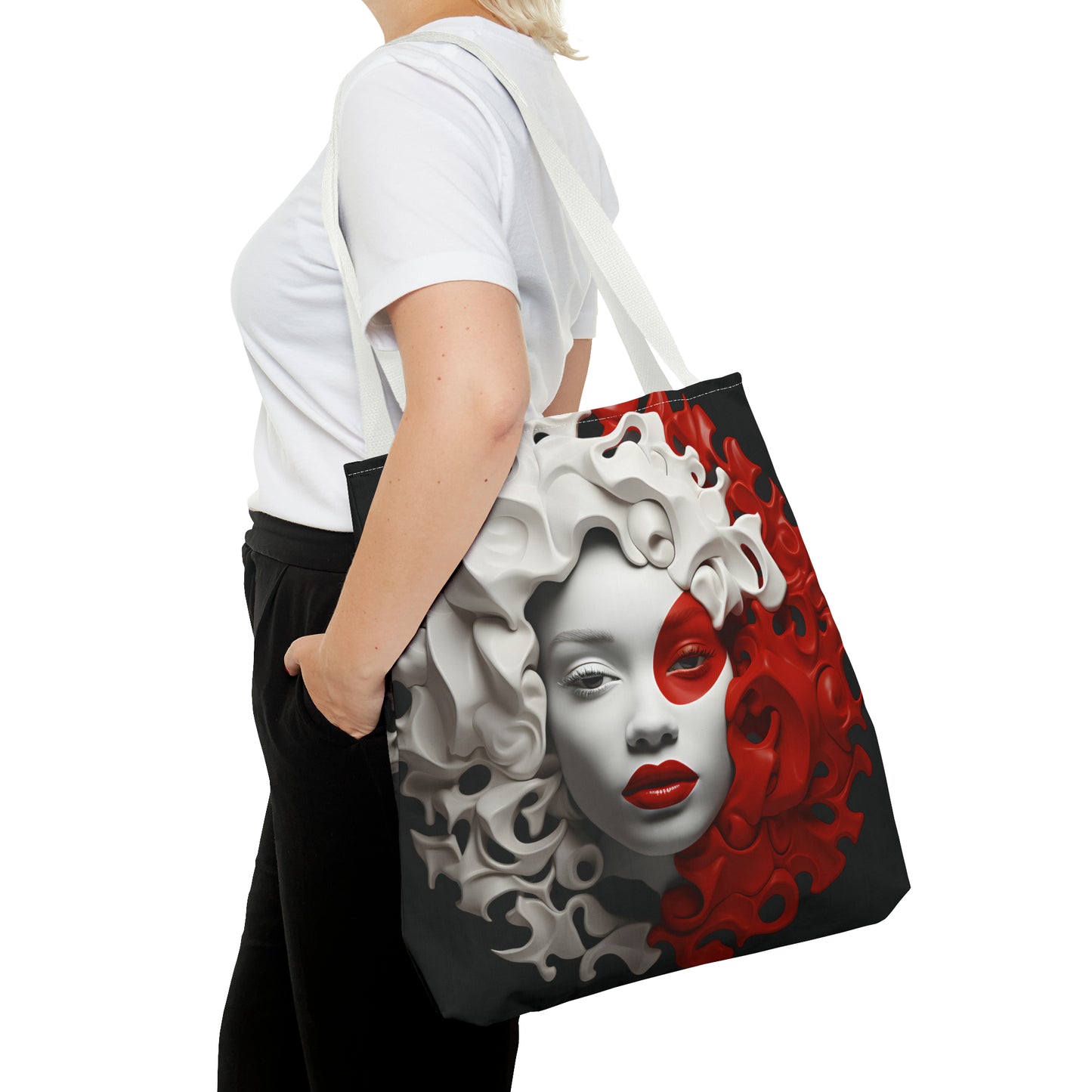 CRIMSON CURLS TOTE BAG