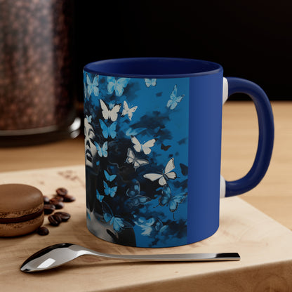 ZET BUTTERFLIES IN BLUE FOUNDERS' MUG CERAMIC - MUG 11OZ