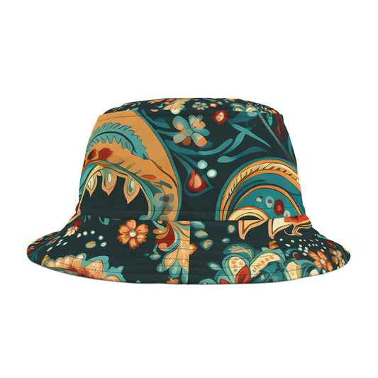 RICH RED PAISLEY BUCKET HAT UNISEX
