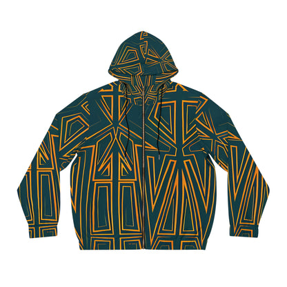 GREEN SKETCH ZIP HOODIE MEN'S