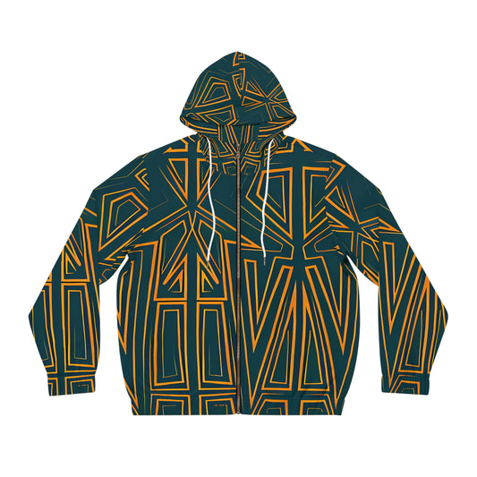 GREEN SKETCH ZIP HOODIE MEN'S