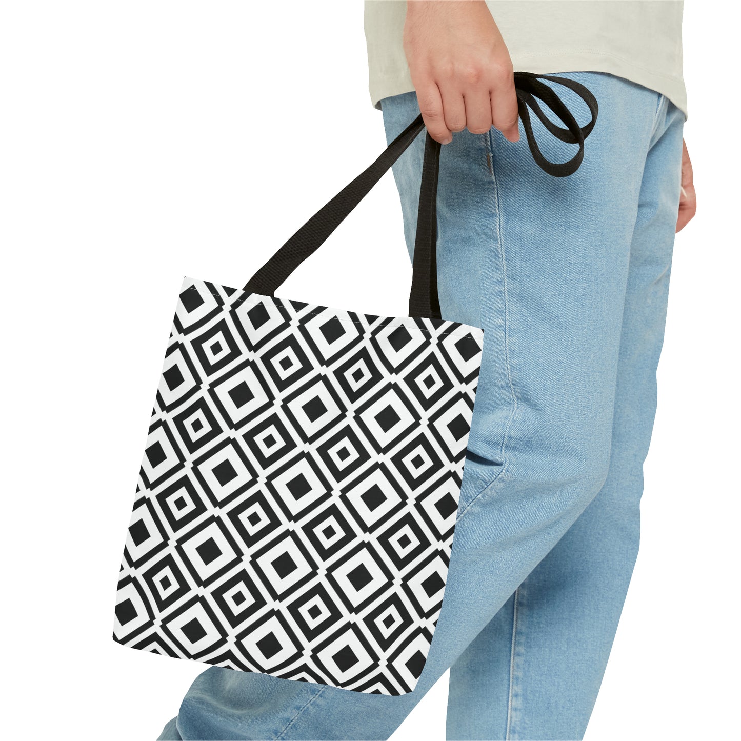 DIAMONDS BLACK WHITE TOTE BAG