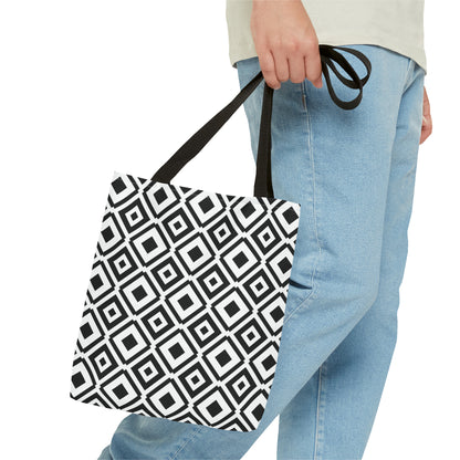 DIAMONDS BLACK WHITE TOTE BAG