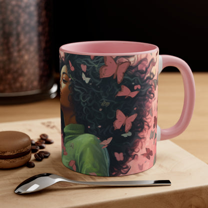 PAG PINK GREEN BUTTERFLIES FOUNDERS' MUG CERAMIC - MUG 11OZ