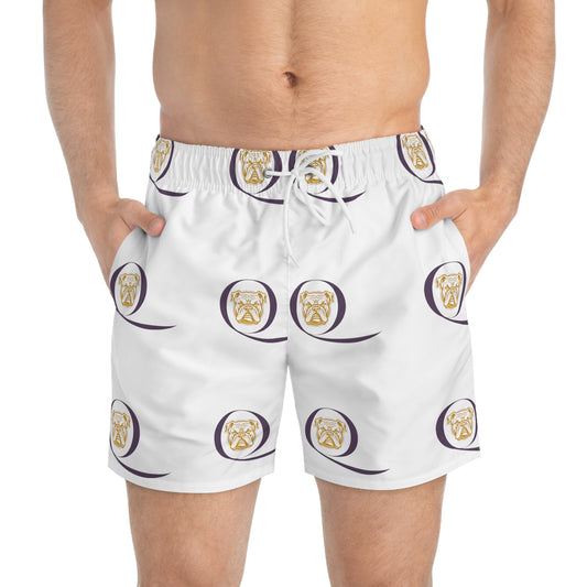 OME KING DOGG WHITE SWIM TRUNKS