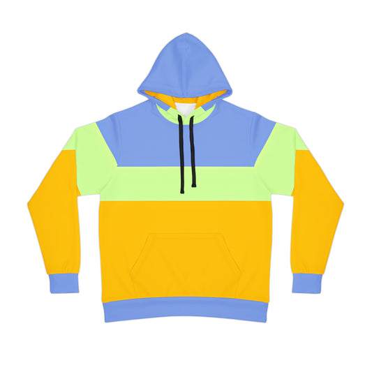 YELLOW COLOR BLOCK PULLOVER ATHLETIC HOODIE UNISEX