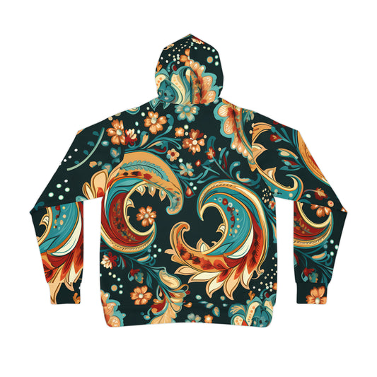 UNI RICH RED PAISLEY UNISEX PULLOVER HOODY ATHLETIC HOODIE