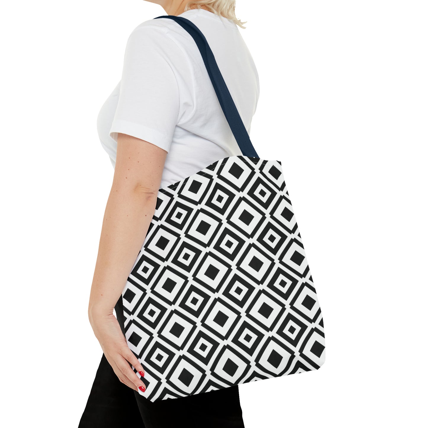 DIAMONDS BLACK WHITE TOTE BAG