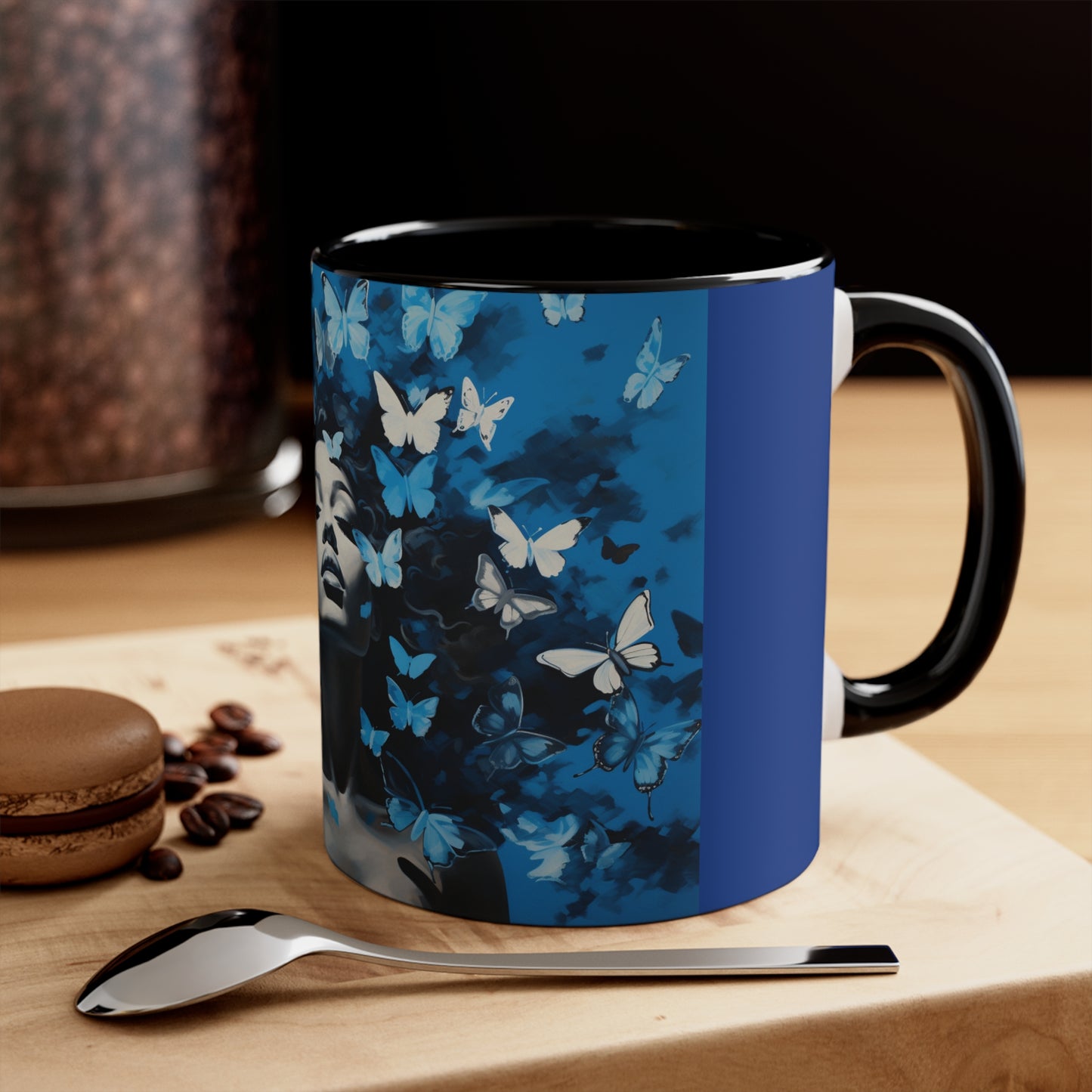 ZET BUTTERFLIES IN BLUE FOUNDERS' MUG CERAMIC - MUG 11OZ