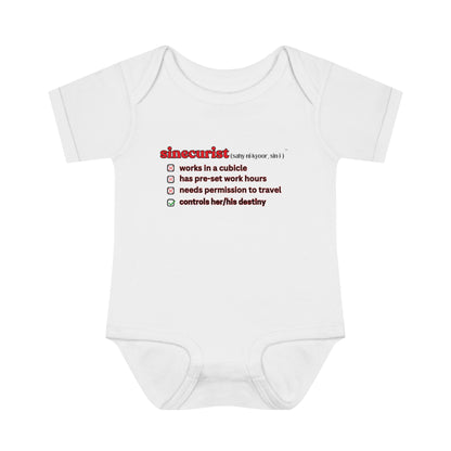SINECURIST CHECK BOX INFANT BODYSUIT - UNISEX