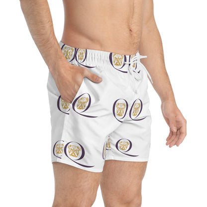 OME KING DOGG WHITE SWIM TRUNKS
