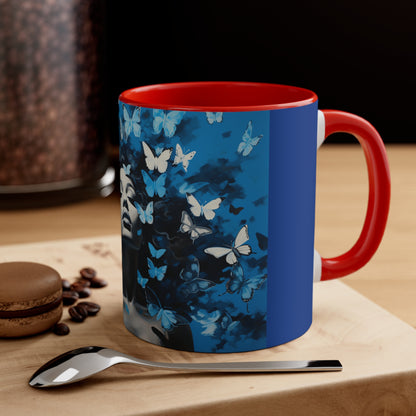 ZET BUTTERFLIES IN BLUE FOUNDERS' MUG CERAMIC - MUG 11OZ